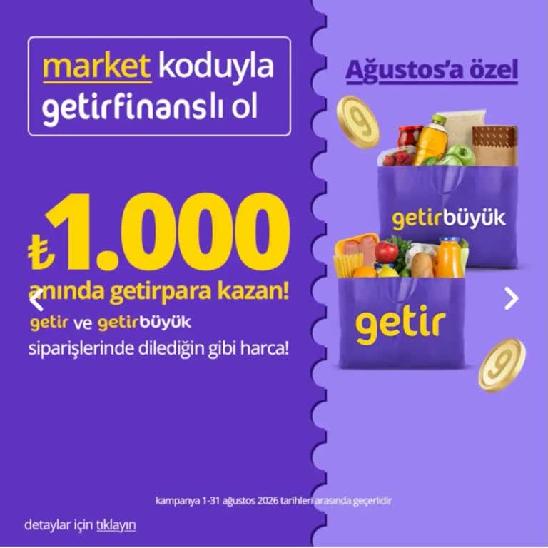 Getir Finans Kampanyasındaki 1.000 TL Getirpara Ödülü Verilmedi