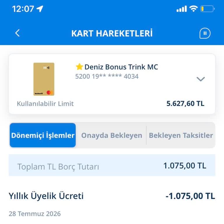 Denizbank Bonus Kartı Yıllık Ücret İadesi Onaylanmadı