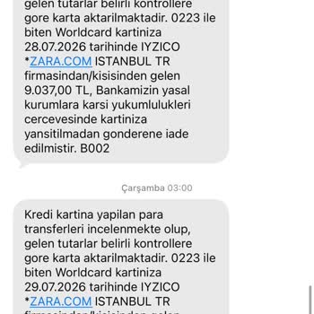 İade Tutarlarının Hesaba Yansıtılmaması Ve Kart Borcunda Haksız Artış
