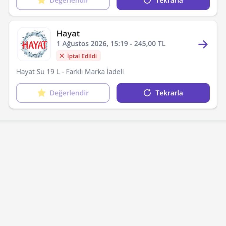 Getir Uygulamasında Su Stok Görünürlüğü Eksikliği Ve Siparişin Son Anda İptali