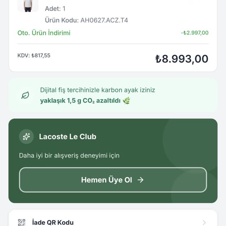 Lacoste T‑Shirt Tek Kullanımda Pamuklanma Şikayeti Ve İade Talebi