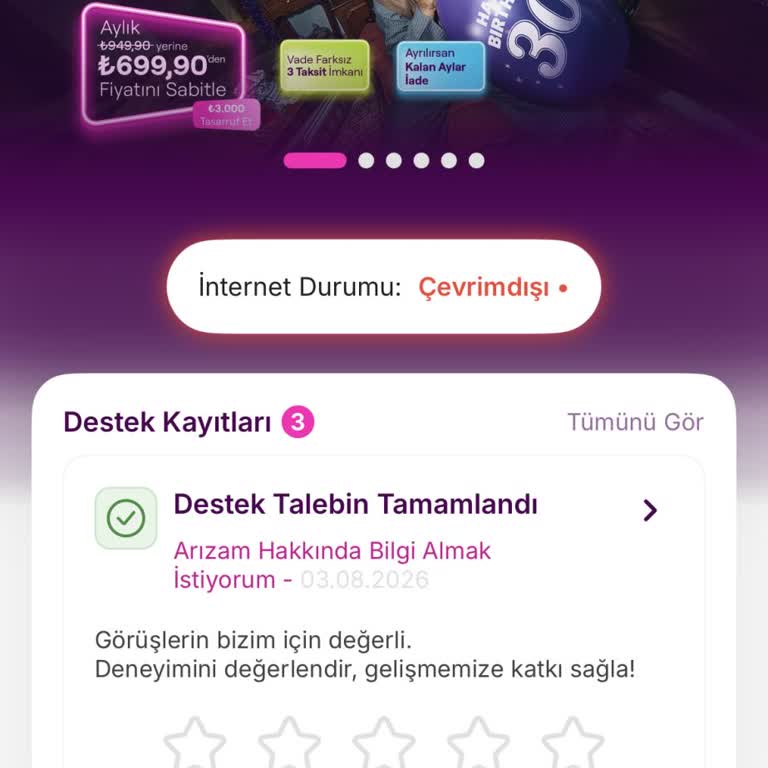 TurkNet Beş Gün Süreli İnternet Kesintisi Net Çözüm Tarihi Talebi