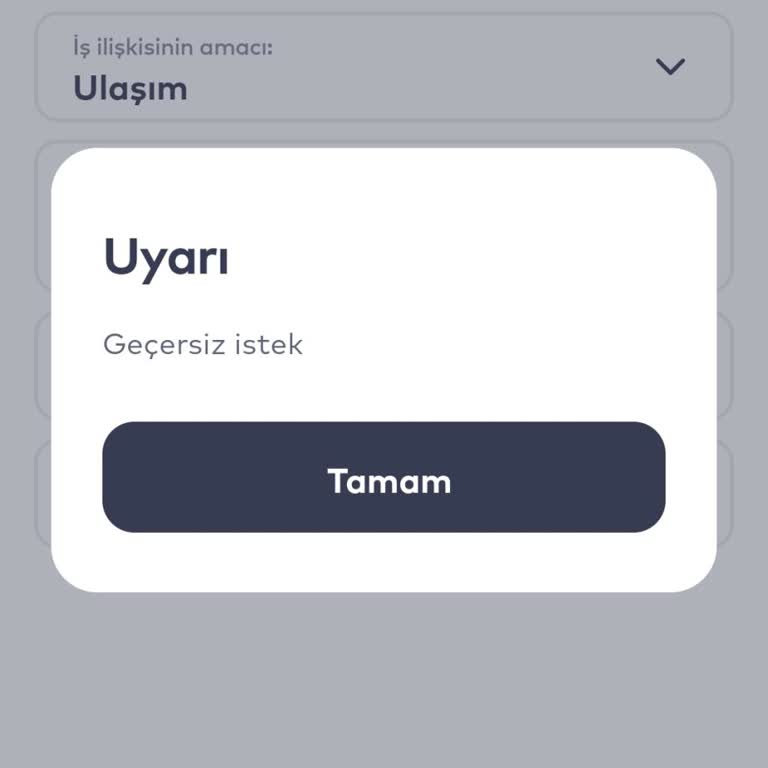 İstanbulkart Uygulamasında Hesap Onaylamada İşlem Geçersiz Hatası