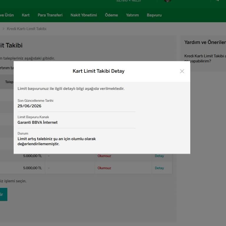 Garanti Bankası Kredi Kartı Limit Artışının Sürekli Reddedilmesi Ve Çözüm Talebi