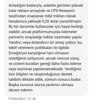 Freecash Ve CPX Research 220 Dolar Anket Ödülünü 0.20 Dolar Olarak Verdi