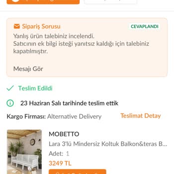 Yanlış Ve Eksik Ürün Gönderimi, İade İşlemi Gerçekleşmedi
