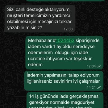 İade Ödemesi Gecikmesi Ve Cevapsız Müşteri Hizmetleri