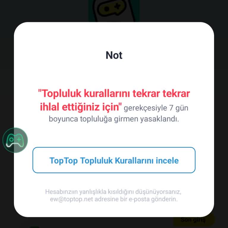 Uyarısız Ban Ve Açıklama Talebi