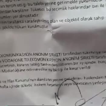 Vodafone Tüketici Hakem Heyetinin Verdiği Karara Uymuyor!