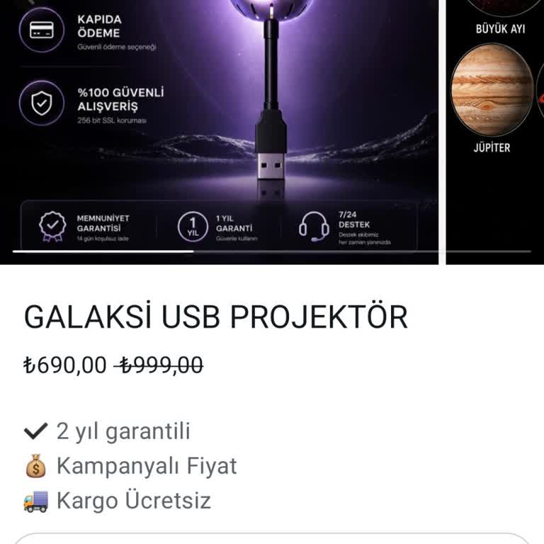 Galaxy USB Projektör Yanlış Gönderimi Ve Şikayetime Cevap Almama