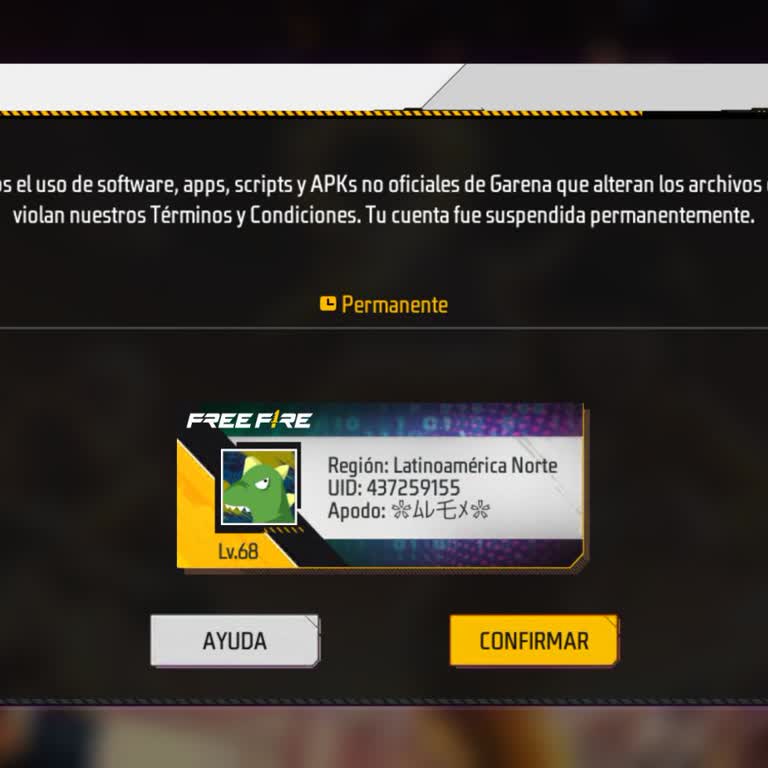 Cuenta Garena Free Fire baneada sin motivo, pido revisión y reactivación