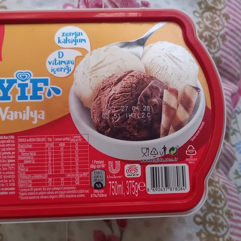 Algida Keyif Kakao Vanilya Dondurması Tüketiminden Sonra Şiddetli Mide Ağrısı Ve Kusma