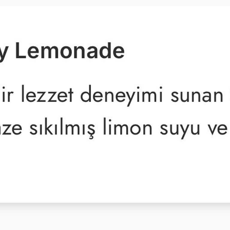Çilekli Limonata Ücretinde 100 TL Fazla Tahsilat Ve Ciddiyetsiz Personel