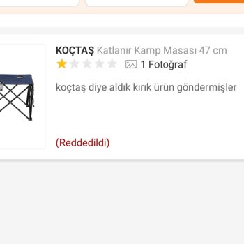 Kırık Kamp Masası Ve Yorumumun Yayınlanmaması