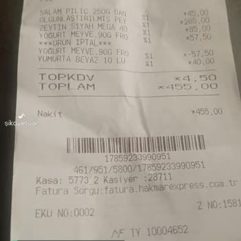 Hakmar Express Fiş Sorunu