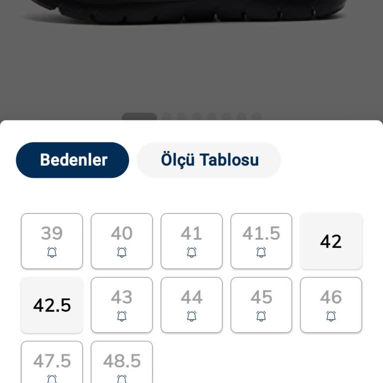 Skechers 45 Numara Ayakkabı Stokta Yok, Bildirim Gelmedi