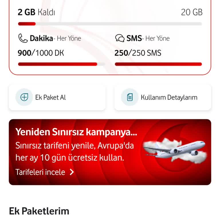 Vodafone Hatlarımda GB'ler Haksız Yerden Hızla Azaldı