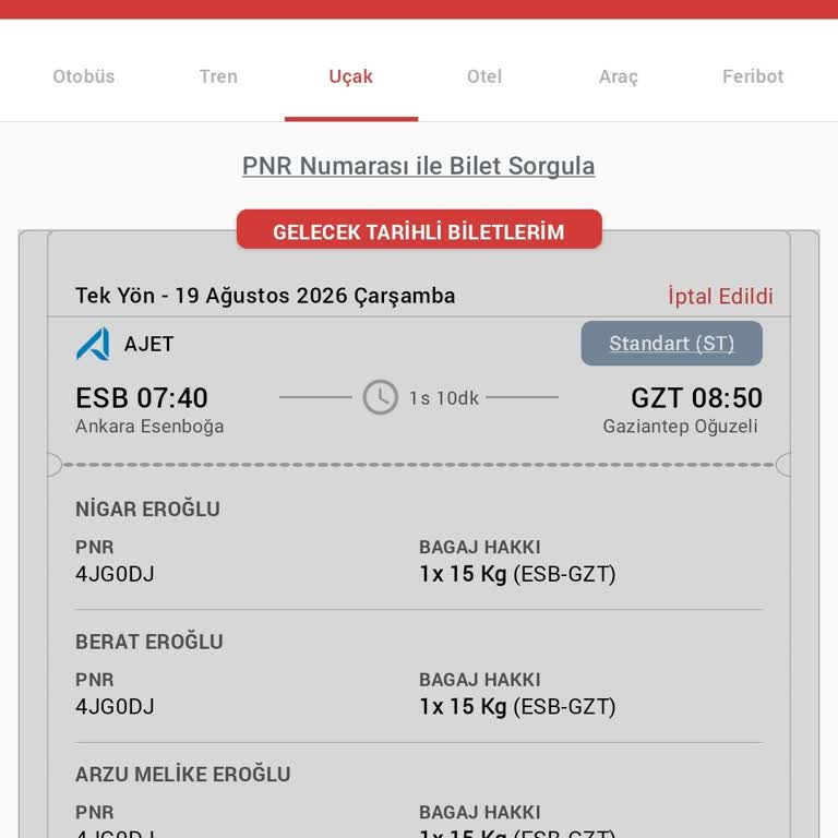 İptal Sonrası Bilet Ücretinin Neredeyse Tamamı Kesildi