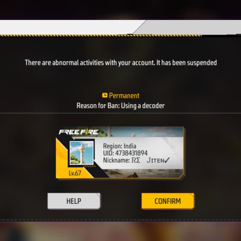 Free Fire Account Banned for Skin Tool