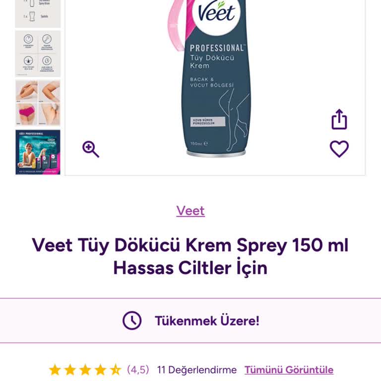 Veet Tüy Dökücü Krem Spreyinde Kazıma Spatulası Eksik Gönderildi