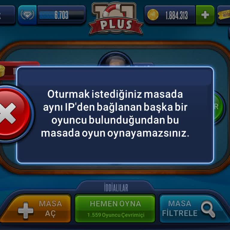 IP Hatası Nedeniyle Zynga Okey Masasına Girememek