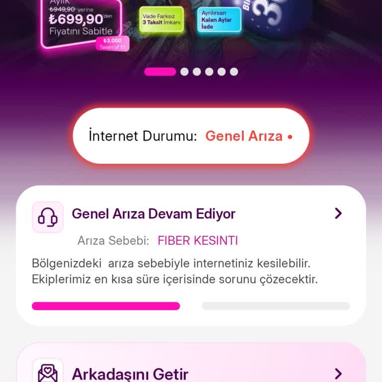 24 Saat Kesintili İnternet Ve Fatura İadesi Talebi