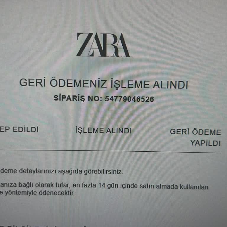 Zara'ya 4.900 TL İade Ödemesi Gelmedi Hızlı Çözüm Talebi