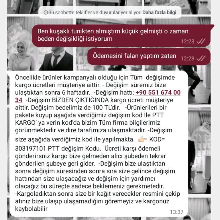 Modamu Giyim’in Eksik Ambalajı Ve Beden Değişiminde Ek Ücret Talebi