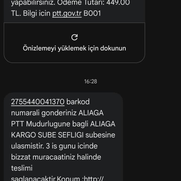 Kargo Teslim Edilmedi Şubeden Alım Talebi