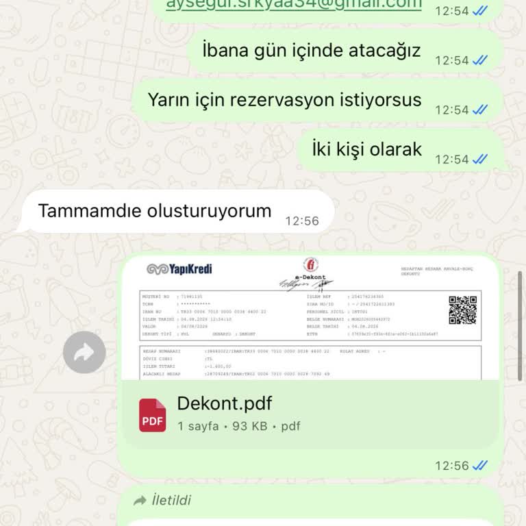 Jolly Tur'da Tekne Turunun Gerçekleşmemesi Ve İade Reddi