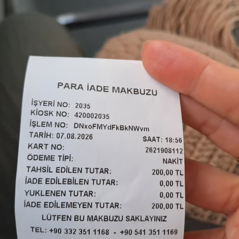 200 TL Nakit Ödeme Sonrası Elkart Yüklenmedi Ve İade Bilgisi Yok