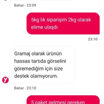 5 Kg Köfte Siparişi İçin 3 Kg Eksik Teslimat Ve İade Talebi