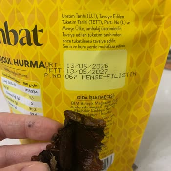 BİM Simbat Medine Jumbo Hurmadaki Yanma Ve Küflenme