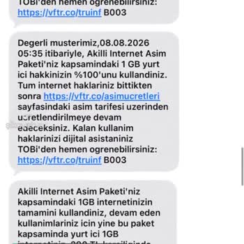 Vodafone Gece Kullanmadığım İnternet İle Aşım Uyarısı Gerçekleştirdi!