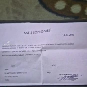 Honda Motosiklet Paramı Alamadım