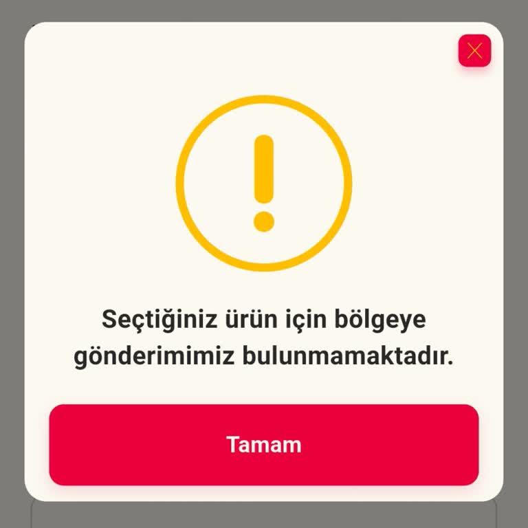 Teslimat Bölgesi Hatası Kupon Kullanımını Ve 830 TL'lik Siparişimi Engelledi