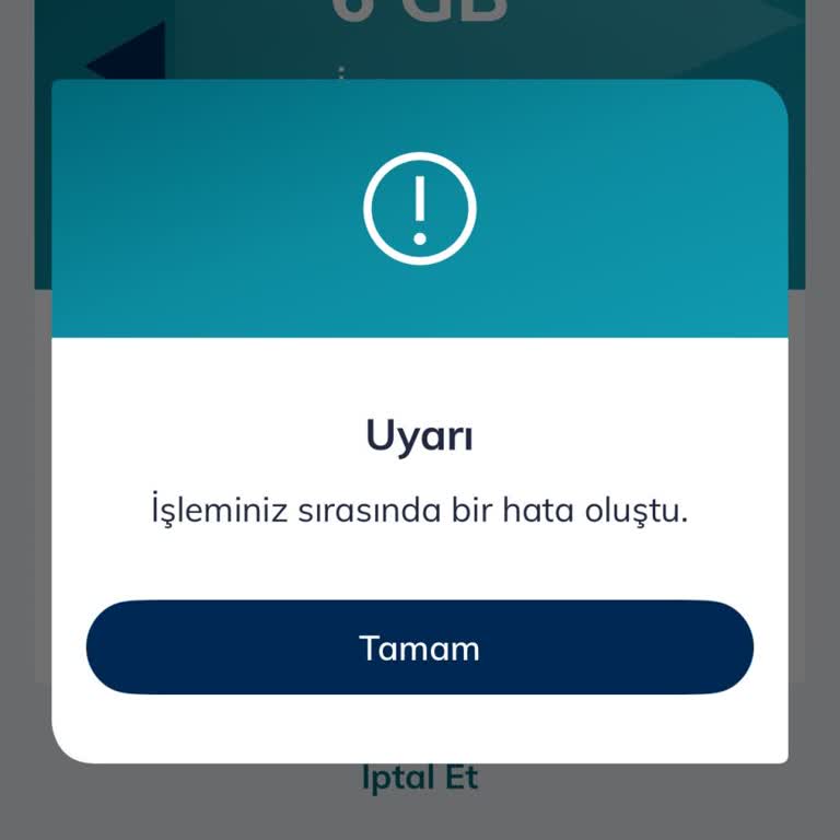 Aylık 6 GB Ek İnternet Paketi İptalinde Sistem Hatası