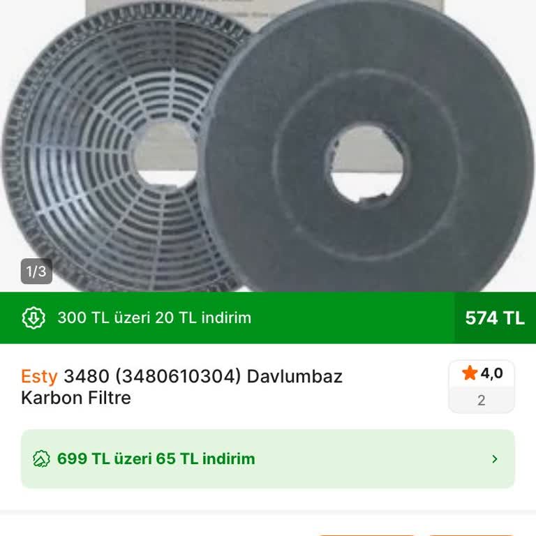 Esty Davlumbaz Filtreleri İçin Yetkili Servisin 1.500 TL'lik Aşırı Fiyatı