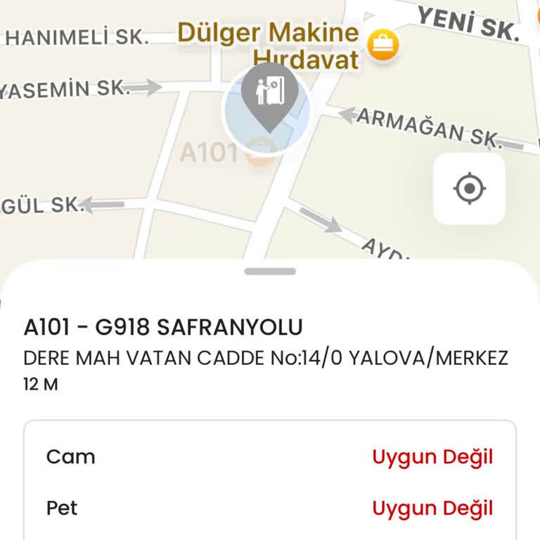 Yalova Depozito İade Makineleri Sürekli Arızalı, Uygulamada Uygun Değil Yazıyor