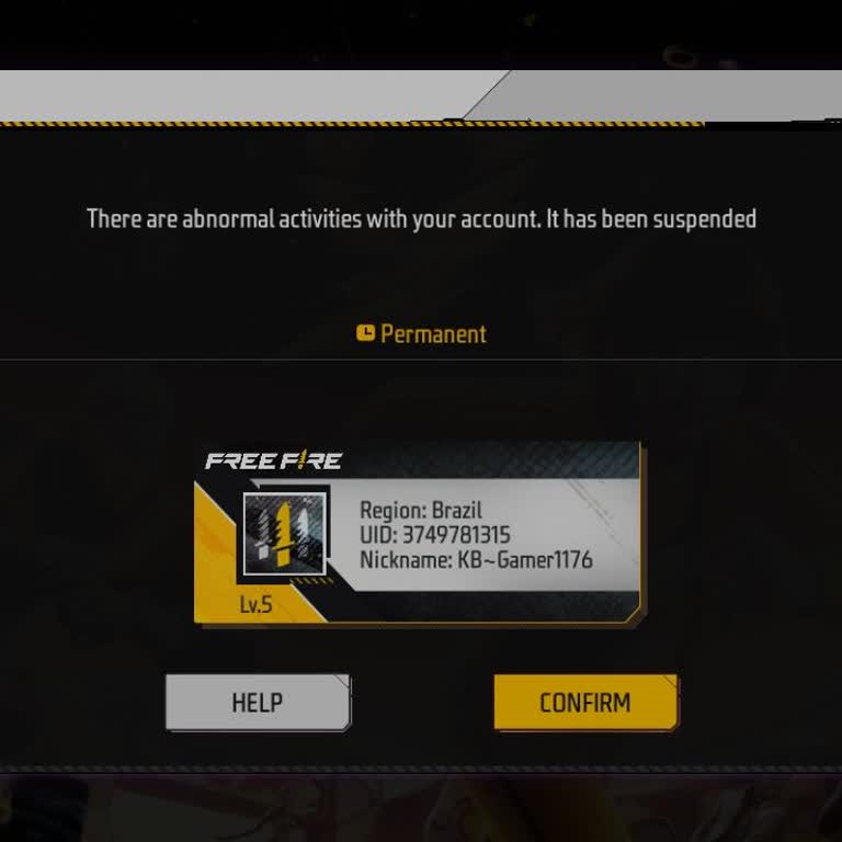 Free Fire Account Permanently Banned for Abnormal Activity Without Hacks
