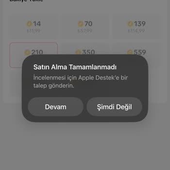 TikTok Jeton Satın Alımında Vodafone Ödeme Limiti Olmasına Rağmen Tamamlanmadı Hatası