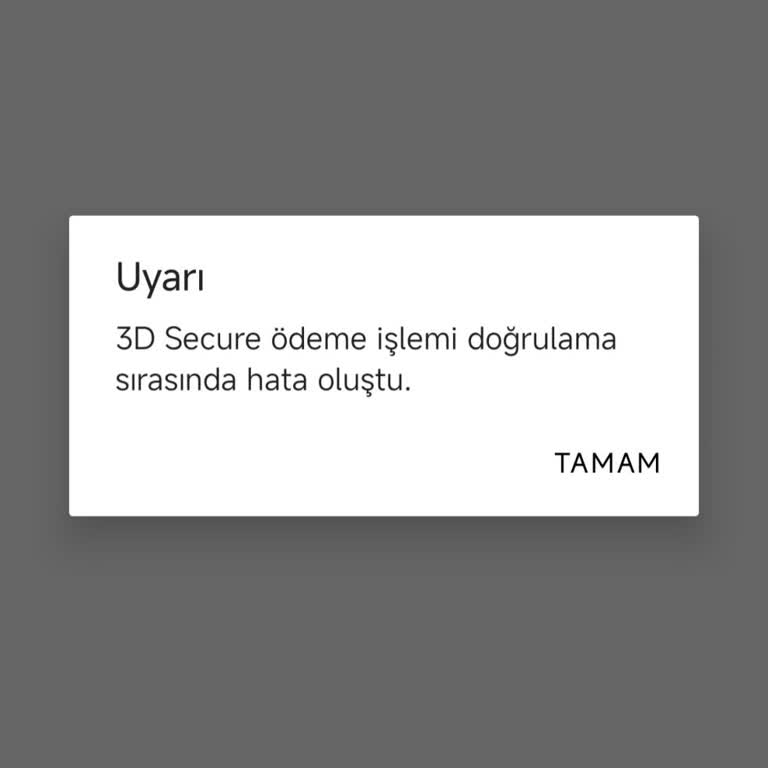 Hayhay Sanal Kartım 3D Secure Hatası Nedeniyle Alışveriş Yapamıyor