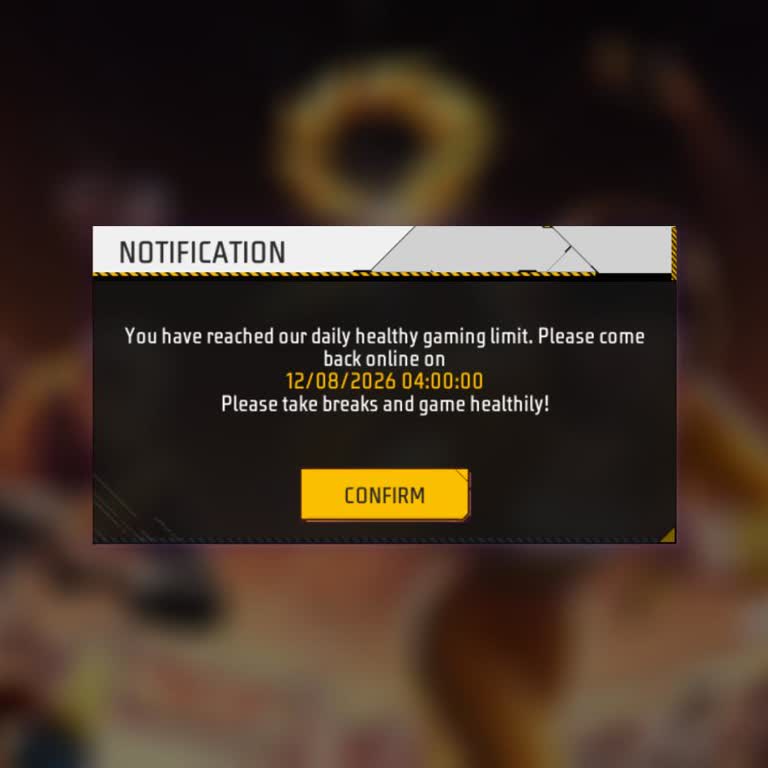 Free Fire Max Daily Healthy Gaming Limit Blocks Account Access