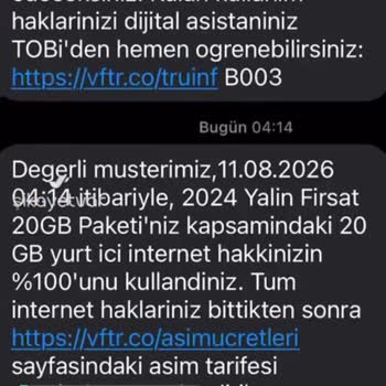 Vodafone'nin Haksız Yere Aşım Ücreti Uygulaması!