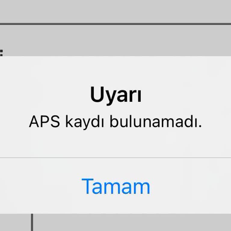İos Uygulamasında Turuncu Hesap Açma Sırasında APS Kaydı Bulunamadı Hatası