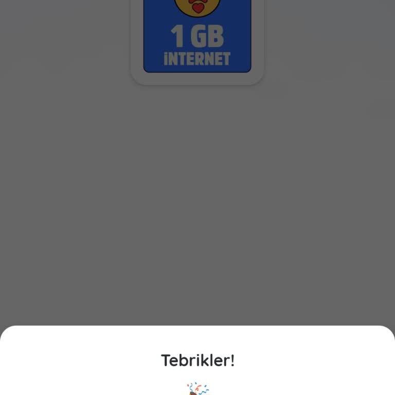 Kazandirio Uygulamasında Kazandığınız 1 GB İnternet Paketi Hattınıza Yüklenmedi