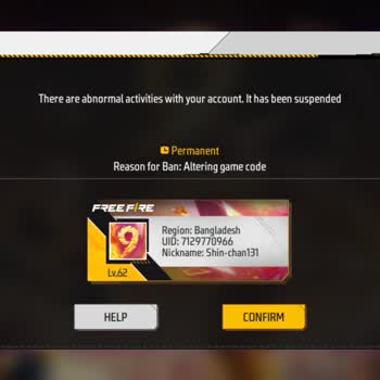 Free Fire UID Permanently Banned for Altering Game Code