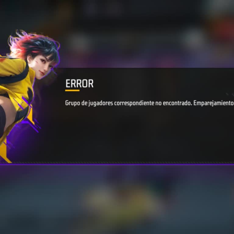 Error de emparejamiento en Garena Free Fire, solicito revisar cuenta