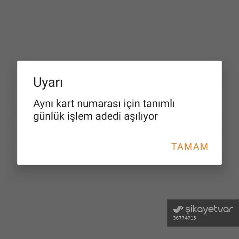 Garanti Sanal Kart Bonus Kullanımında Günlük İşlem Sınırı Hatası