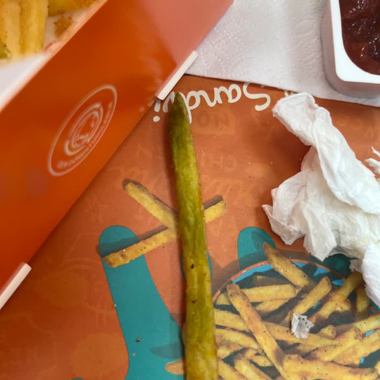Yeşil Ve Toksik Patates Kızartması Gıda Güvenliği İhlali